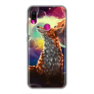 Чехлы с картинкой Лисички для Xiaomi Redmi Note 7 Pro (VPrint) (Лисица в космосе)