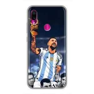 Чехлы для Xiaomi Redmi Note 7 Pro (Leo чемпион) (AlphaPrint) (Месси с кубком)
