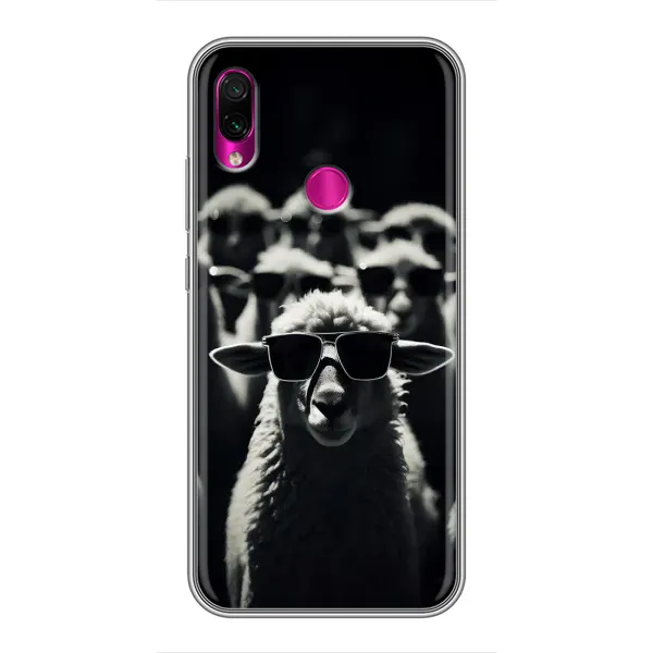 Чохол з принтом «Овечка в окулярах» для Xiaomi Redmi Note 7 Pro