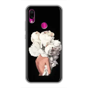 Чехлы (ART) Цветы на Xiaomi Redmi Note 7 (VPrint) (Білі квіти)