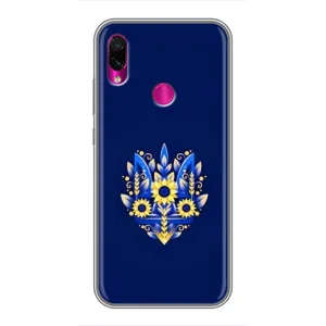 Чехлы для Xiaomi Redmi Note 7 Укр. Символика (AlphaPrint) (Цветочный Герб)