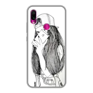 Чохол з друком для Xiaomi Redmi Note 7 - (Мода) (AlphaPrint) (Фото дівчини)