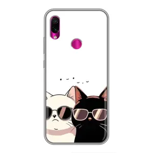 Чохол з малюнком кіт на Xiaomi Redmi Note 7 (Коти в окулярах)