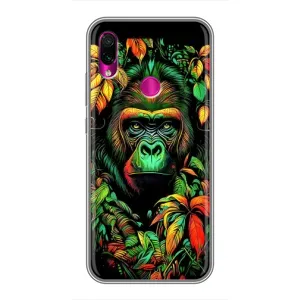 Чехол с Обезьянами Xiaomi Redmi Note 7 - (AlphaPrint) (Обезьяна в тропиках)