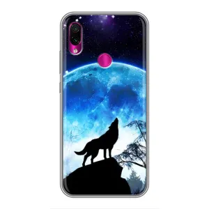 Защитные чехлы для Сяоми Редми Ноут 7 (AlphaPrint) (ХИТ продаж) ВОЛК (Волк на луну)