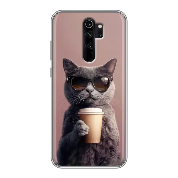 Чехол с принтом «Кот с кофе» для Xiaomi Redmi Note 8 Pro