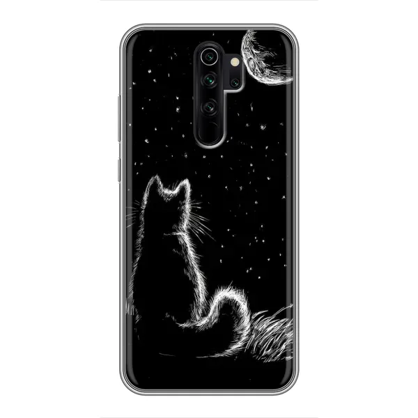 Чехол с принтом «Котик и луна» для Xiaomi Redmi Note 8 Pro