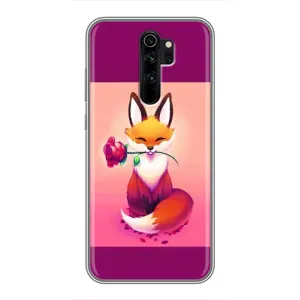 Чехлы с картинкой Лисички для Xiaomi Redmi Note 8 Pro (VPrint) (Лисичка с розочкой)