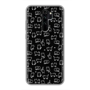 Чехол с принтом для Xiaomi Redmi Note 8 Pro (AlphaPrint) Модные коты (Меленькие котики)