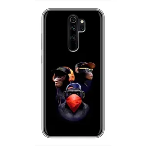 Чехол с Обезьянами Xiaomi Redmi Note 8 Pro - (AlphaPrint) (Три обезьяны)