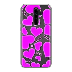 Чехлы для любимой на Сяоми Редми Ноут 8 Про (VPrint) (Pink hearts)