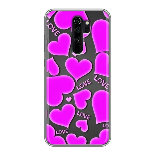 Чохол з принтом «Pink hearts» для Xiaomi Redmi Note 8 Pro