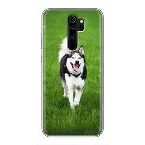 Чехол с Хаски для Xiaomi Redmi Note 8 Pro - (AlphaPrint) (Радостный Хаски)