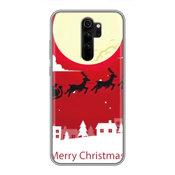 Чохол з принтом «Санта з оленями» для Xiaomi Redmi Note 8 Pro