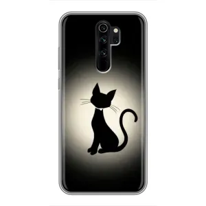 Чехол с принтом для Xiaomi Redmi Note 8 Pro (AlphaPrint) Модные коты (Силуэт котика)