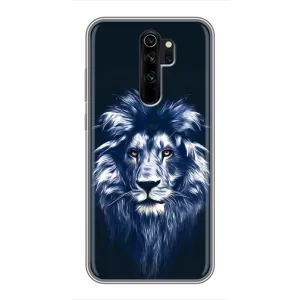 Чехол со Львом для Xiaomi Redmi Note 8 Pro (VPrint) (Синий Лев)