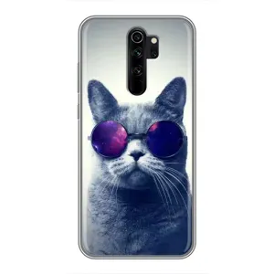 Чехол с принтом для Xiaomi Redmi Note 8 Pro (AlphaPrint) Модные коты (Стильный кот)