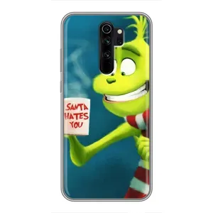 Рождественские Чехлы для Xiaomi Redmi Note 8 Pro (VPrint) (Зеленый Гринч)