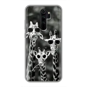 Силіконовий чохол з КАРТИНКАМИ літо для Xiaomi Redmi Note 8 Pro (AlphaPrint) (Жирафи в окулярах)