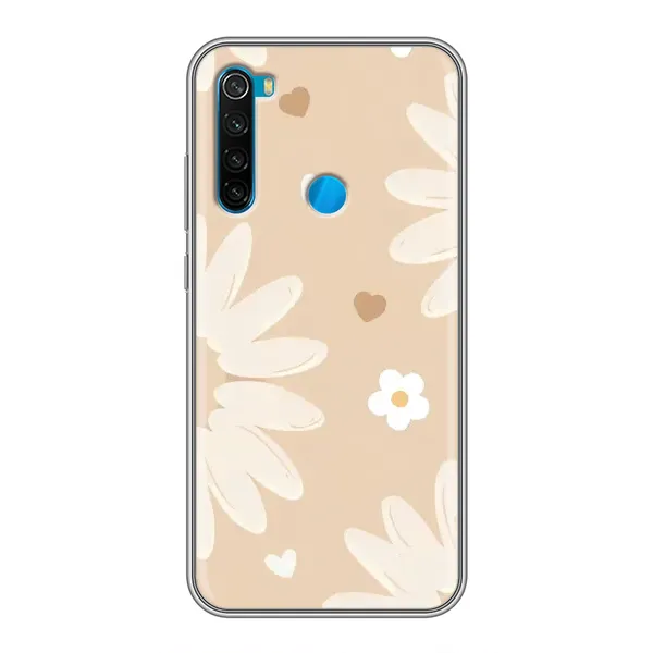 Чехол с принтом «Бежевые цветы» для Xiaomi Redmi Note 8
