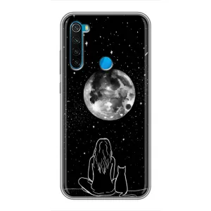Чехол с рисунком кот на Xiaomi Redmi Note 8 (Девушка с котом)