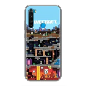 Чехол Майнкрафт на Xiaomi Redmi Note 8 (AlphaPrint) Minecraft (фон Minecraft)