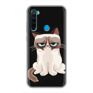 Чехол с принтом для Xiaomi Redmi Note 8 (AlphaPrint) Модные коты (Грустный кот)