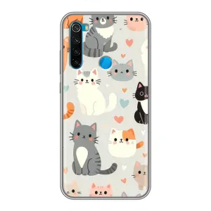 Чехол с рисунком кот на Xiaomi Redmi Note 8 (Коллаж котов)