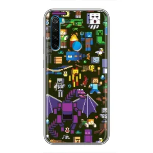 Чехол Майнкрафт на Xiaomi Redmi Note 8 (AlphaPrint) Minecraft (Коллаж Майнкрафт)