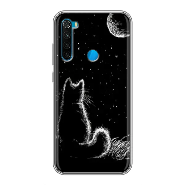 Чехол с принтом «Котик и луна» для Xiaomi Redmi Note 8 Чехол с принтом «Котик и луна» для Xiaomi Redmi Note 8