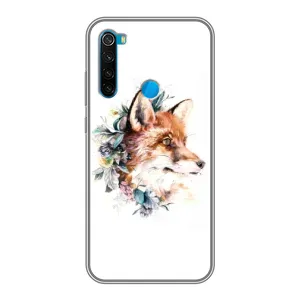 Чехлы с картинкой Лисички для Xiaomi Redmi Note 8 (VPrint) (Лисичка в цветочках)