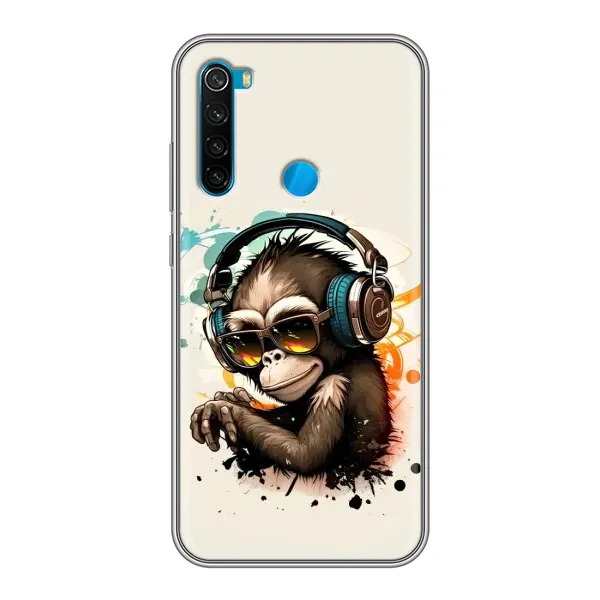 Чехол с принтом «Макака в наушниках» для Xiaomi Redmi Note 8