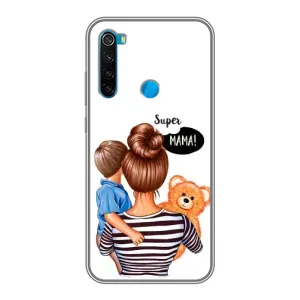 Чехол с печатью для Xiaomi Redmi Note 8 - (Мама с ребенком) (AlphaPrint) (Мама с сыном)
