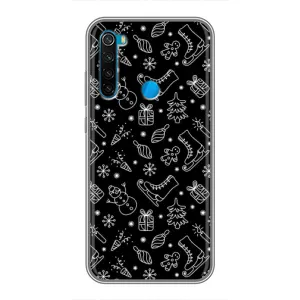 Новогодние, Праздничные Чехлы для Xiaomi Redmi Note 8 - 2024 год (Новогодний фон)