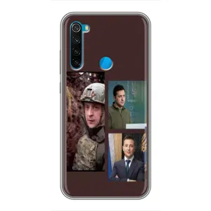 Чехол для Xiaomi Redmi Note 8 (AlphaPrint - с принтом Зеленского) (Президент)