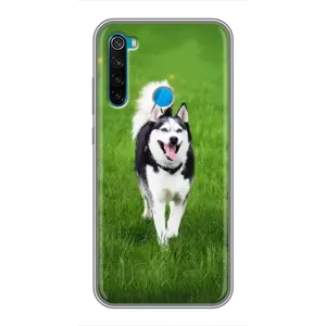 Чехол с Хаски для Xiaomi Redmi Note 8 - (AlphaPrint) (Радостный Хаски)