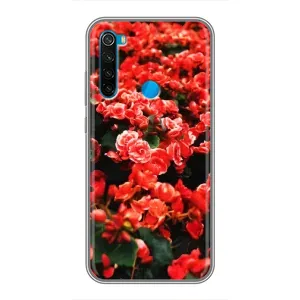 Чохли з квітами для Xiaomi Redmi Note 8T (VPrint) (Квіти червоні)