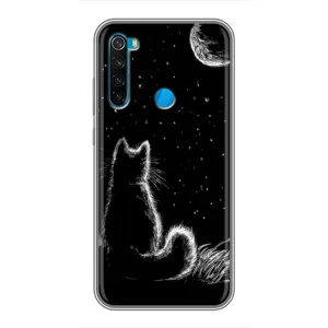 Чохол з принтом для Xiaomi Redmi Note 8T (AlphaPrint) Модні коти (Котик і місяць)