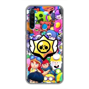 Чехол для Xiaomi Redmi Note 8T Бравл Старс (VPrint) (Лого Brawl Stars)