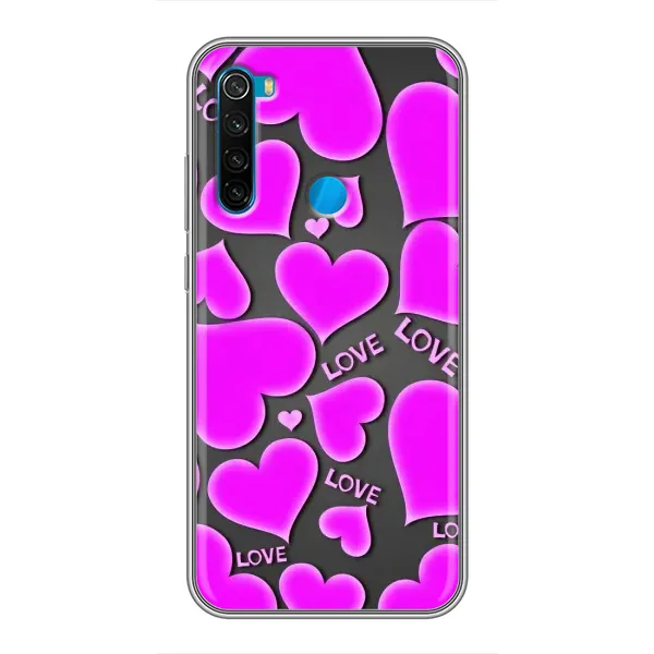 Чохол з принтом «Pink hearts» для Xiaomi Redmi Note 8T