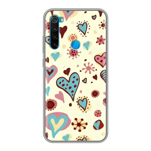 Чохол з принтом «Сердечки» для Xiaomi Redmi Note 8T
