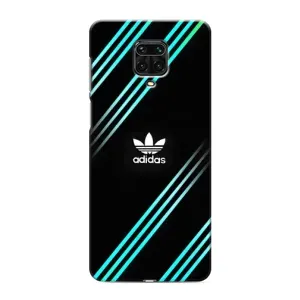 Чехлы Адидас для Xiaomi Redmi Note 9 Pro Max (AlphaPrint) (Адидас с полосами)