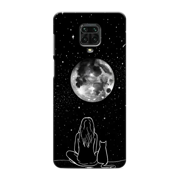 Чохол з принтом «Дівчина з котом» для Xiaomi Redmi Note 9 Pro Max