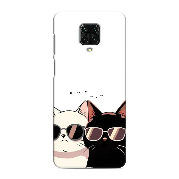 Чохол з принтом «Коти в окулярах» для Xiaomi Redmi Note 9 Pro Max
