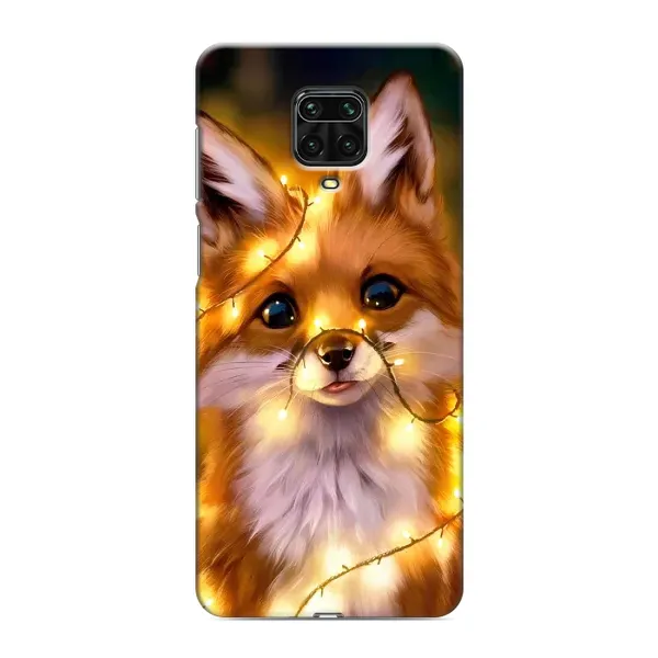 Чохол з принтом «Лисичка в гірляндах» для Xiaomi Redmi Note 9 Pro Max