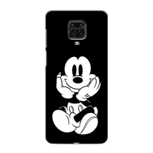 Эксклюзивный чехол для Xiaomi Redmi Note 9 Pro Max (AlphaPrint - Мультяшные) (Микки на черном)