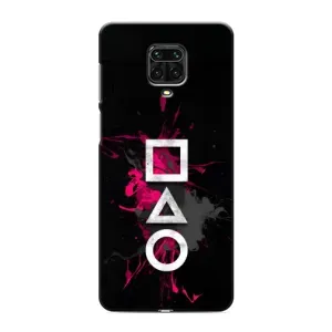 Чехол Гра в кальмара для Xiaomi Redmi Note 9 Pro Max (Символы Игра кальмара)
