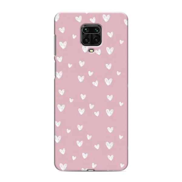 Чехол с принтом «Сердечки на розовом» для Xiaomi Redmi Note 9 Pro Max