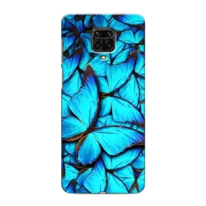 Чехол с принтом для Сяоми Редми Ноут 9 Про Макс - (Прикольные) (AlphaPrint) (Синие бабочки)