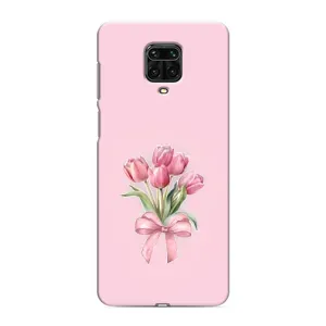Чехол с розовым рисунком для Xiaomi Redmi Note 9 Pro (Букет цветов)